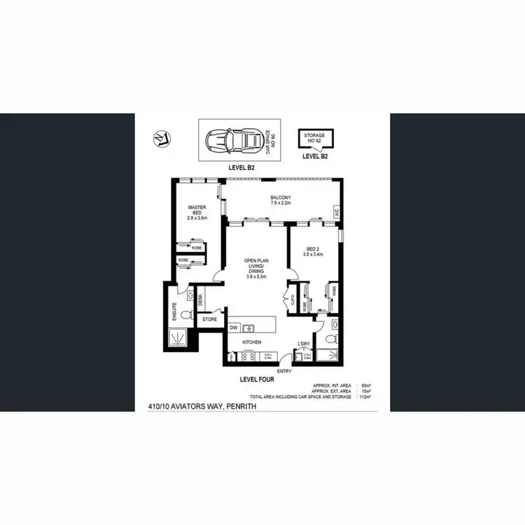 Floorplan of Homely unit listing, 410/10 Aviators Way, Penrith NSW 2750
