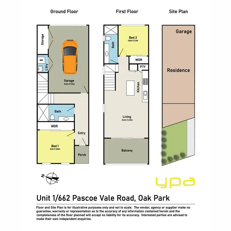 Floorplan of Homely townhouse listing, 1/662 PASCOE VALE Road, Oak Park VIC 3046