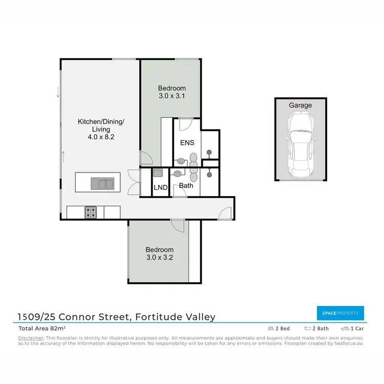 Floorplan of Homely apartment listing, 1509/25 Connor Street, Fortitude Valley QLD 4006