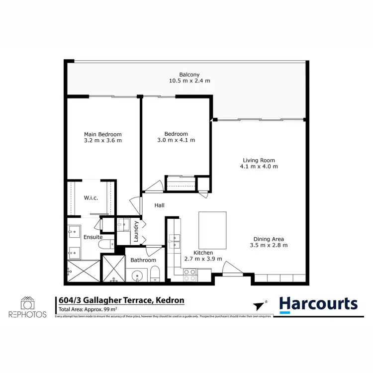 Floorplan of Homely unit listing, 604/3 Gallagher Terrace, Kedron QLD 4031