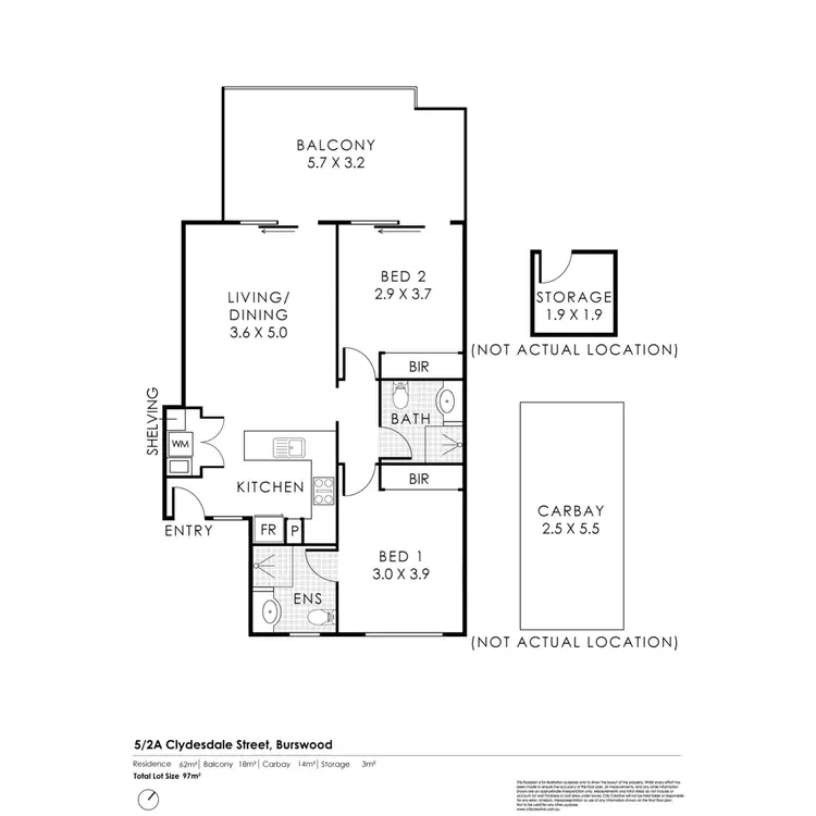 Floorplan of Homely apartment listing, 5/2A Clydesdale Street, Burswood WA 6100