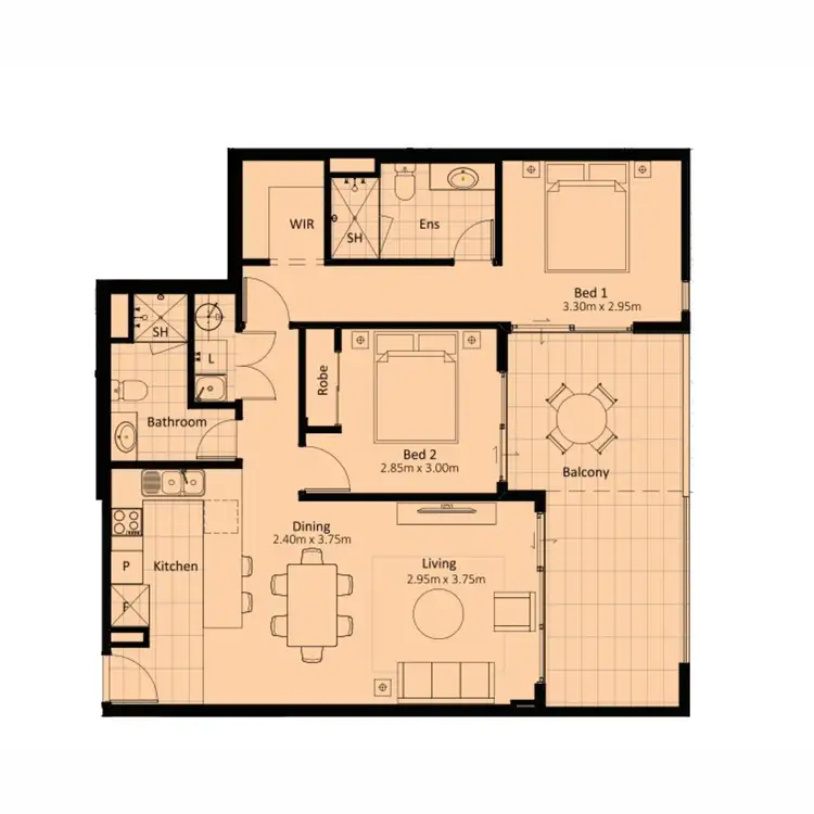 Floorplan of Homely house listing, 202/50 Pimlico Crescent, Wellard WA 6170