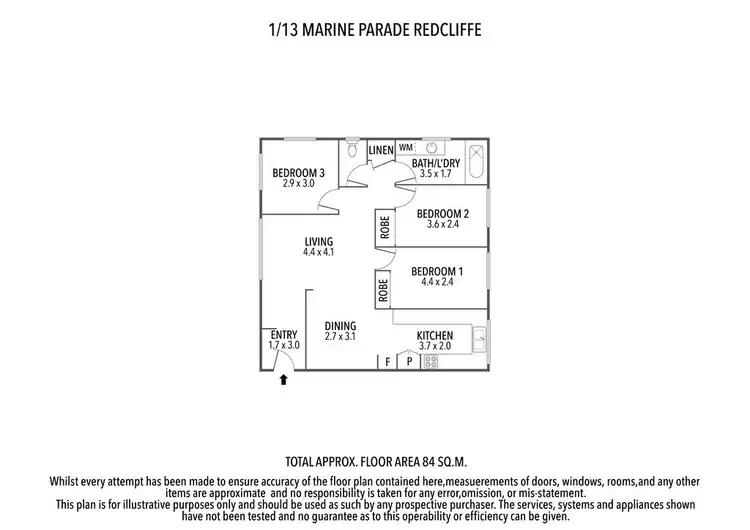 Floorplan of Homely unit listing, 1/13-15 Marine Parade, Redcliffe QLD 4020