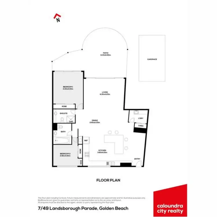 Floorplan of Homely unit listing, 7/49 Landsborough Parade, Golden Beach QLD 4551