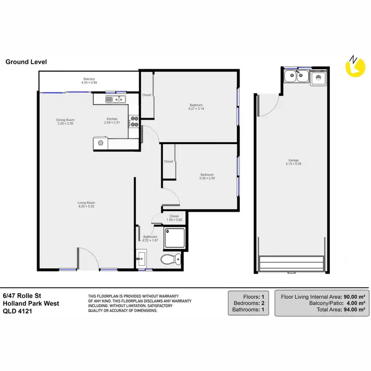 Floorplan of Homely unit listing, 6/47 Rolle Street, Holland Park West QLD 4121