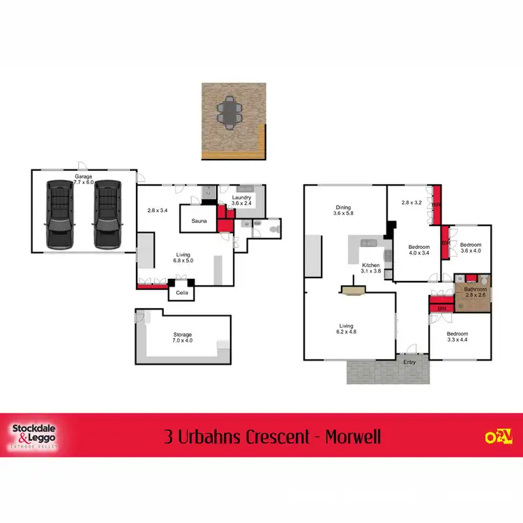 Floorplan of Homely house listing, 3 Urbahns Crescent, Morwell VIC 3840