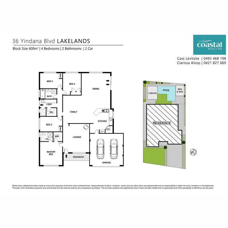 Floorplan of Homely house listing, 36 Yindana Boulevard, Lakelands WA 6180
