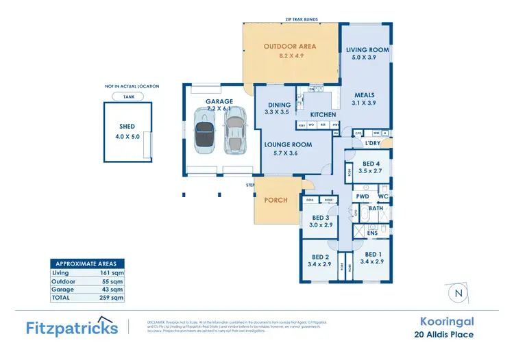 Floorplan of Homely house listing, 20 Alldis Place, Kooringal NSW 2650