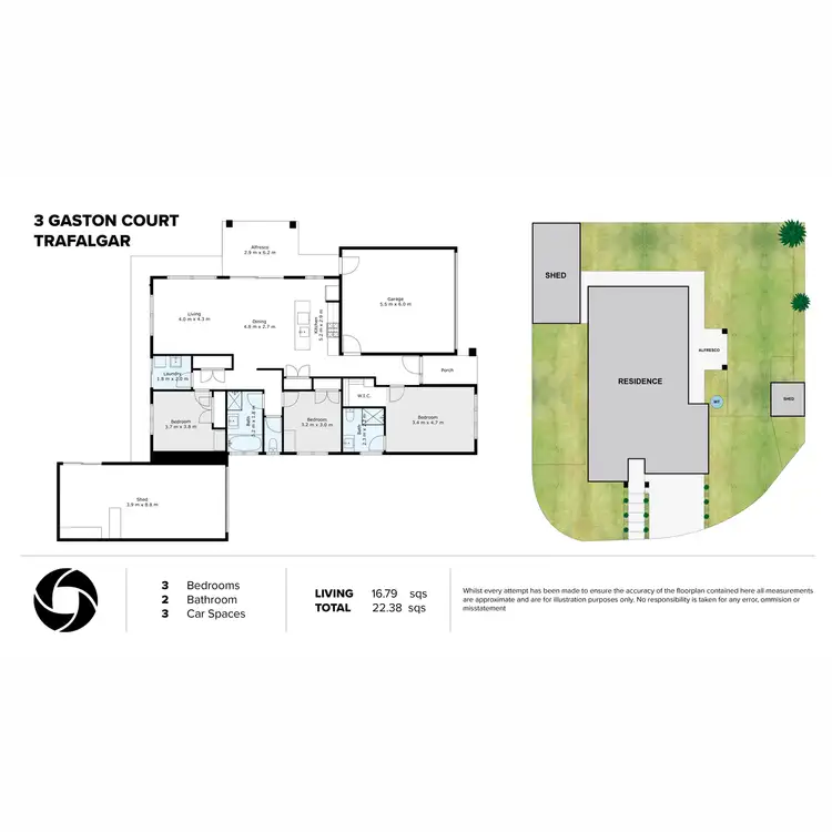 Floorplan of Homely house listing, 3 Gaston Court, Trafalgar VIC 3824