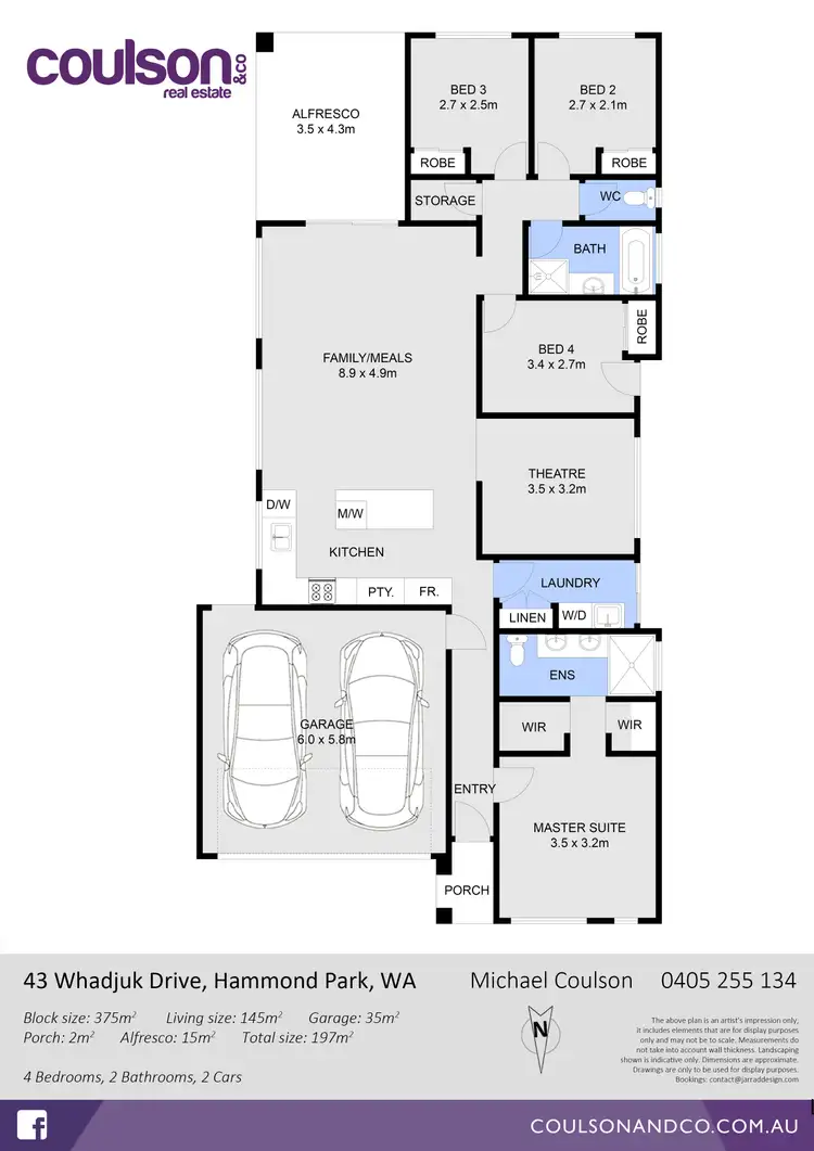 Floorplan of Homely house listing, 43 Whadjuk Drive, Hammond Park WA 6164
