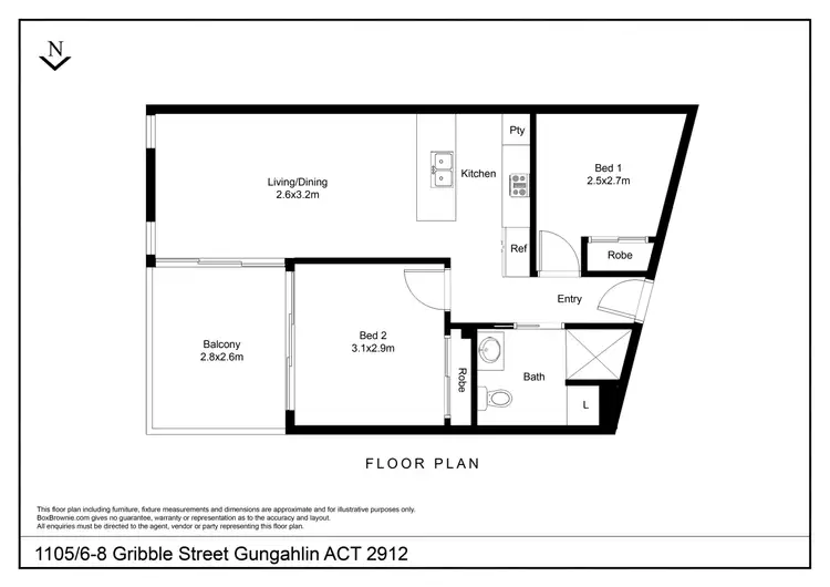 Floorplan of Homely apartment listing, 1105/8 Gribble Street, Gungahlin ACT 2912