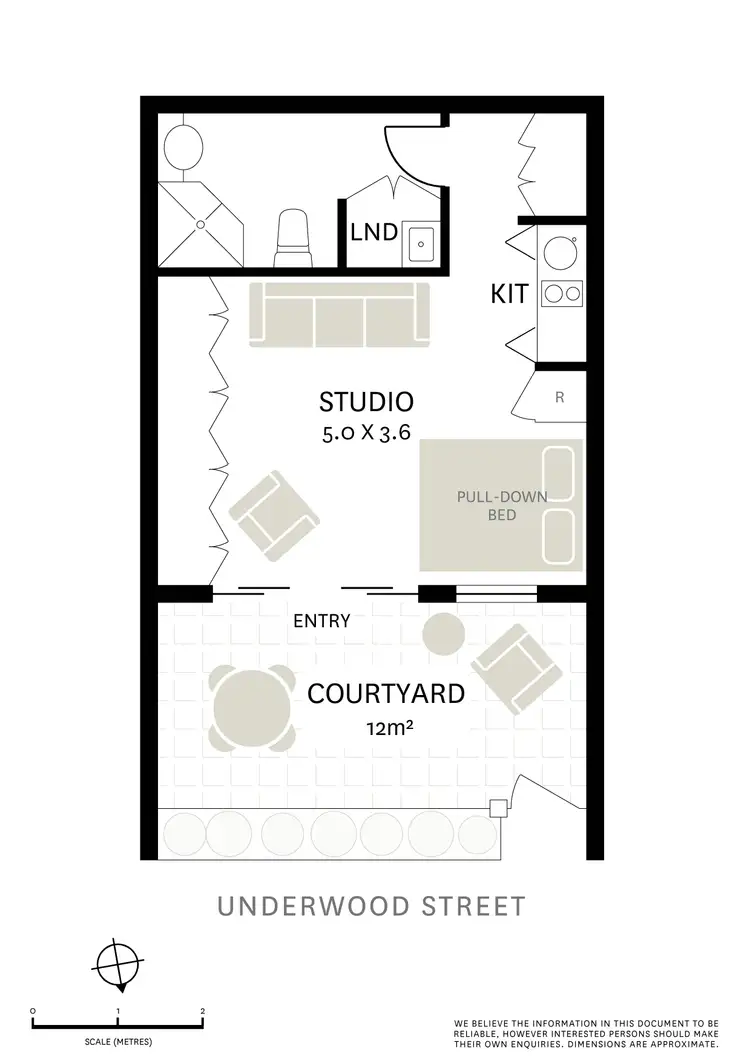 Floorplan of Homely studio listing, 1/8 Underwood Street, Paddington NSW 2021