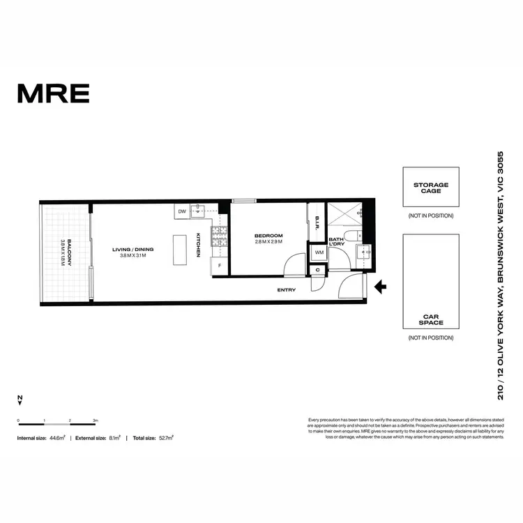 Floorplan of Homely apartment listing, 210/12 Olive York Way, Brunswick West VIC 3055