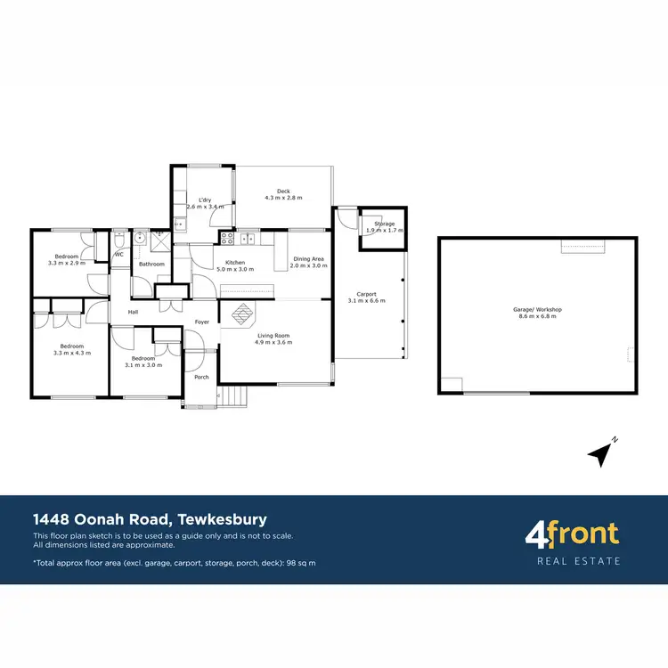 Floorplan of Homely rural property listing, 1448 Oonah Road, Tewkesbury TAS 7321