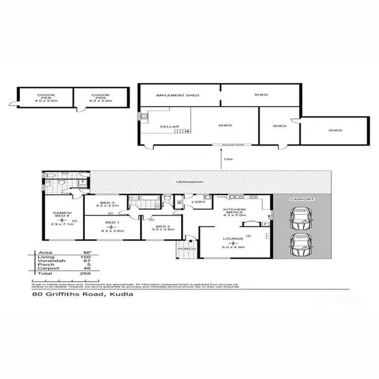 Floorplan of Homely rural property listing, 80 Griffiths Road, Kudla SA 5115