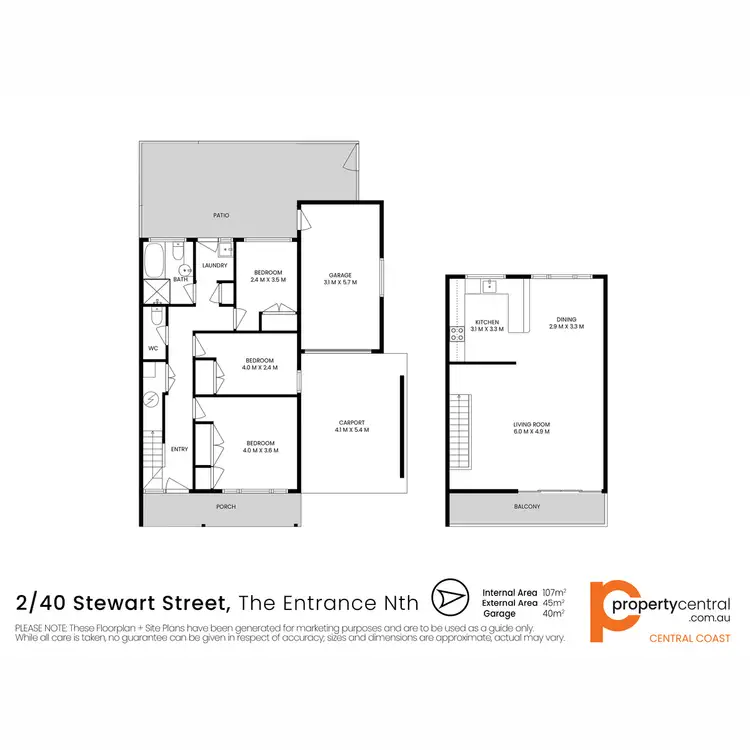 Floorplan of Homely semi-detached listing, 2/40 Stewart Street, The Entrance North NSW 2261
