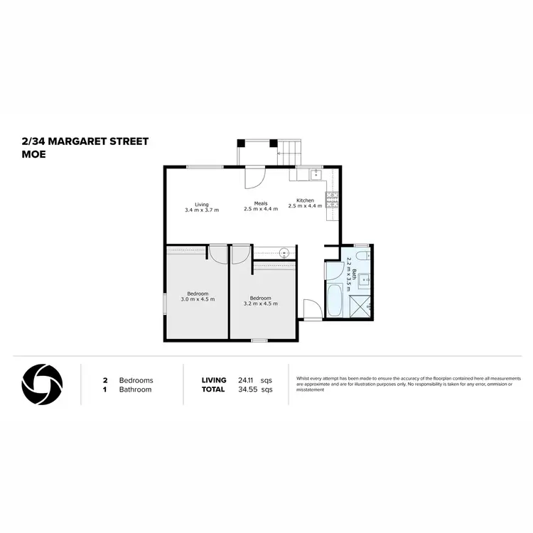 Floorplan of Homely townhouse listing, 2/34 Margaret Street, Moe VIC 3825