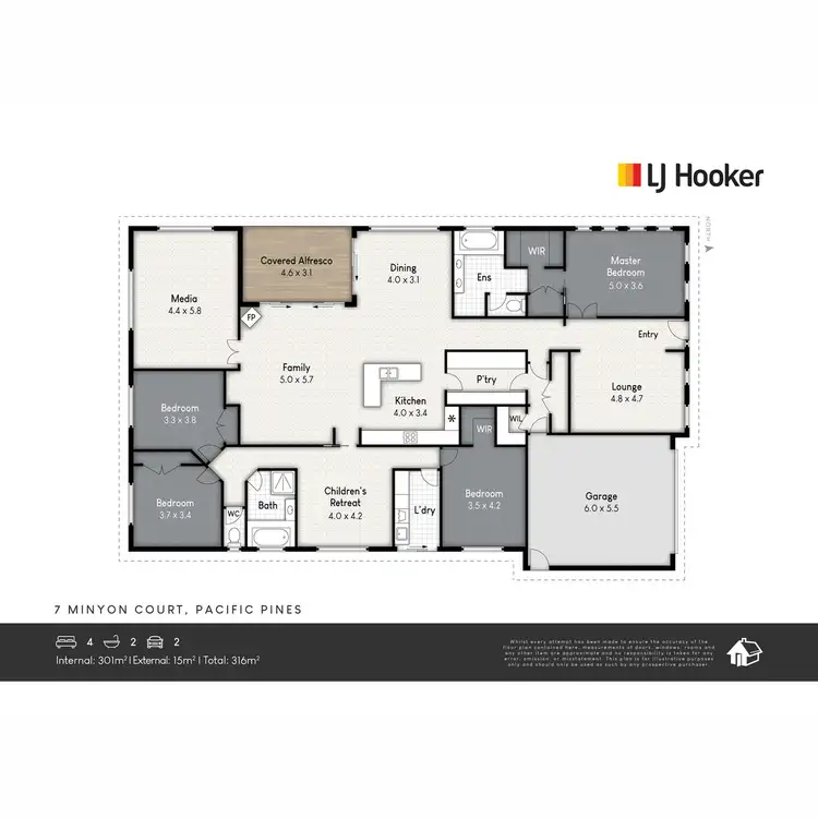 Floorplan of Homely house listing, 7 Minyon Court, Pacific Pines QLD 4211