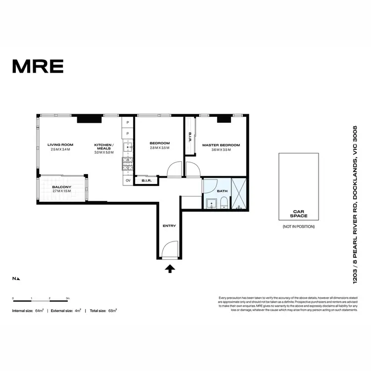 Floorplan of Homely apartment listing, 1203/8 Pearl River Road, Docklands VIC 3008
