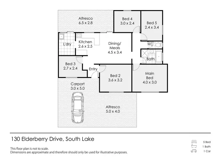 Floorplan of Homely house listing, 130 Elderberry Drive, South Lake WA 6164