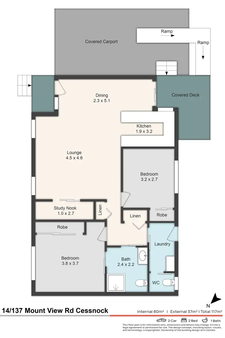 Floorplan of Homely villa listing, 14/137 Mount View Road, Cessnock NSW 2325