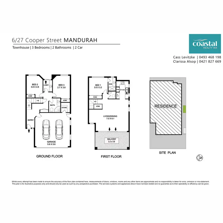 Floorplan of Homely townhouse listing, 6/27 Cooper Street, Mandurah WA 6210