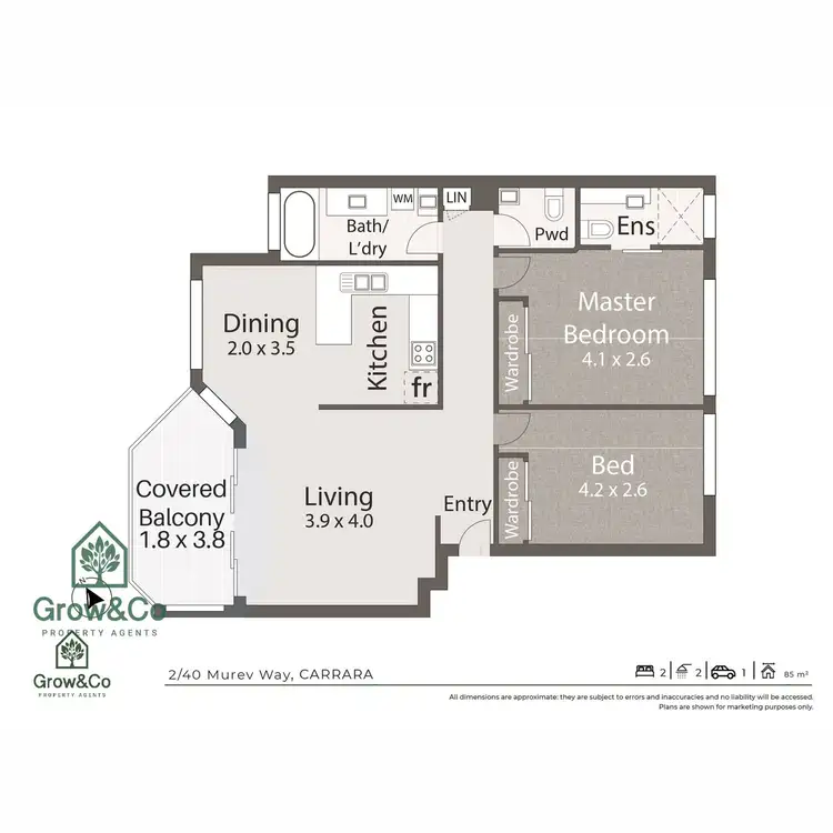 Floorplan of Homely apartment listing, 2/40 Murev Way, Carrara QLD 4211