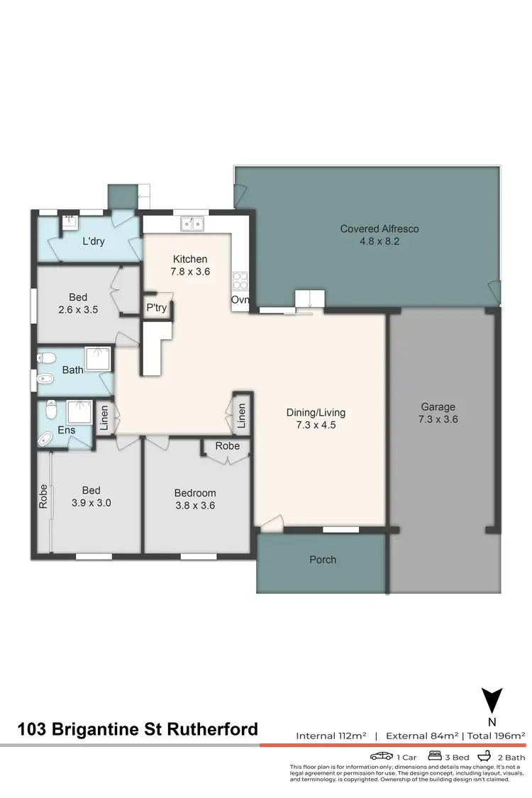 Floorplan of Homely house listing, 103 Brigantine Street, Rutherford NSW 2320