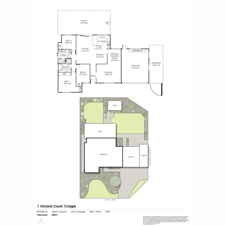 Floorplan of Homely house listing, 1 Victoria Court, Craigie WA 6025