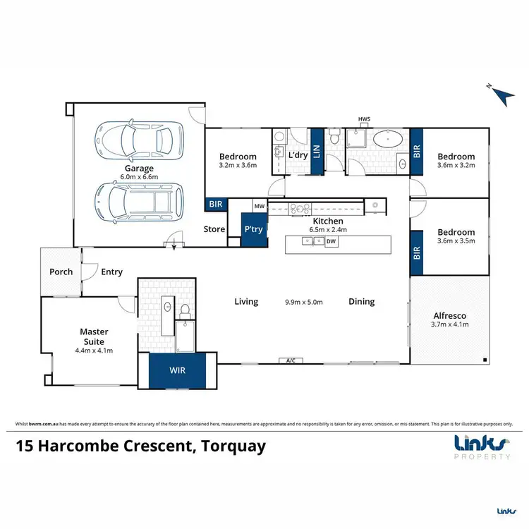 Floorplan of Homely house listing, 15 Harcombe Crescent, Torquay VIC 3228