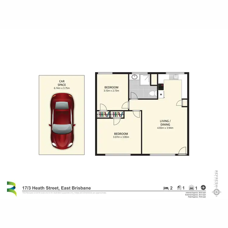 Floorplan of Homely unit listing, 17/3 Heath Street, East Brisbane QLD 4169