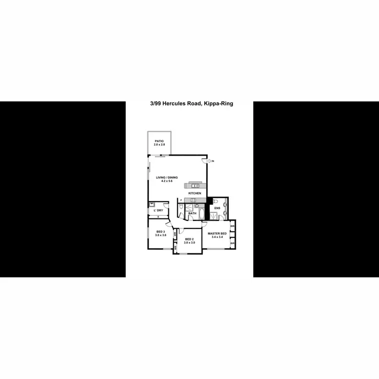 Floorplan of Homely unit listing, 3/99 Hercules Road, Kippa-Ring QLD 4021