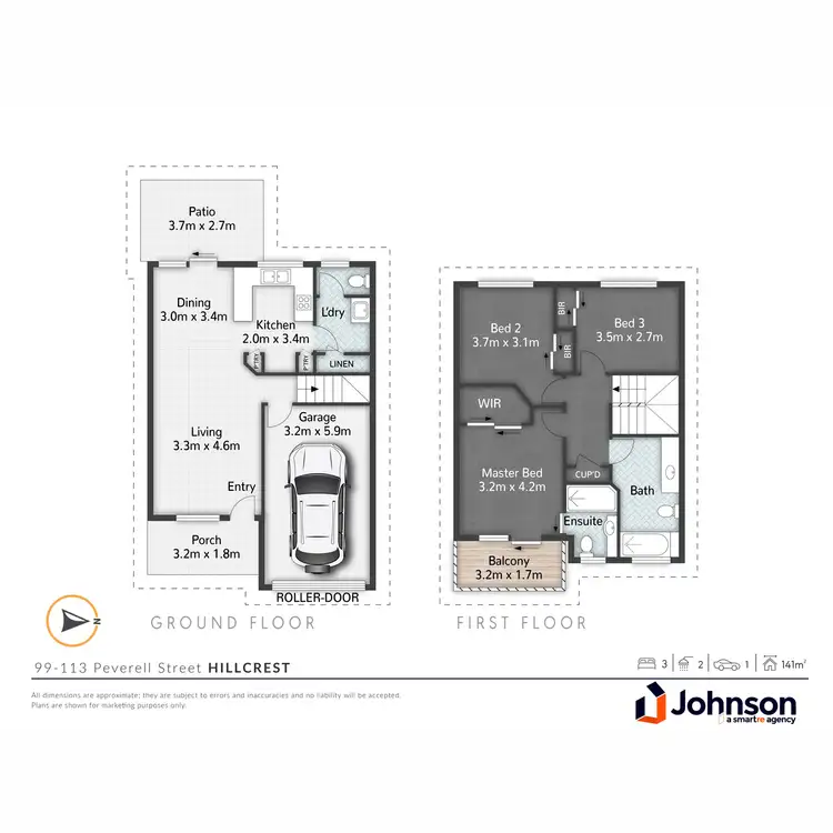 Floorplan of Homely townhouse listing, 49/99-113 Peverell Street, Hillcrest QLD 4118