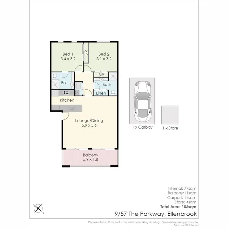 Floorplan of Homely apartment listing, 9/57 The Parkway, Ellenbrook WA 6069