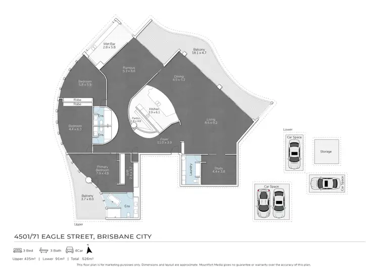 Floorplan of Homely apartment listing, 4501/71 Eagle Street, Brisbane City QLD 4000