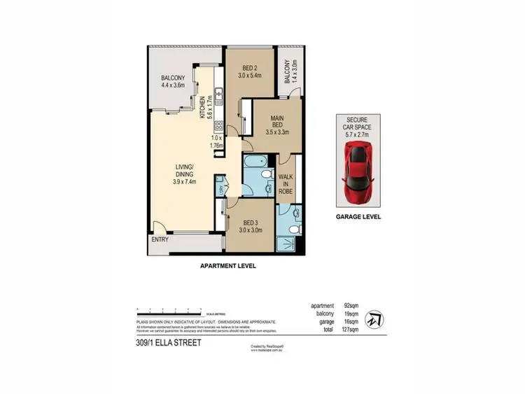 Floorplan of Homely apartment listing, 309/1 Ella Street, Newstead QLD 4006