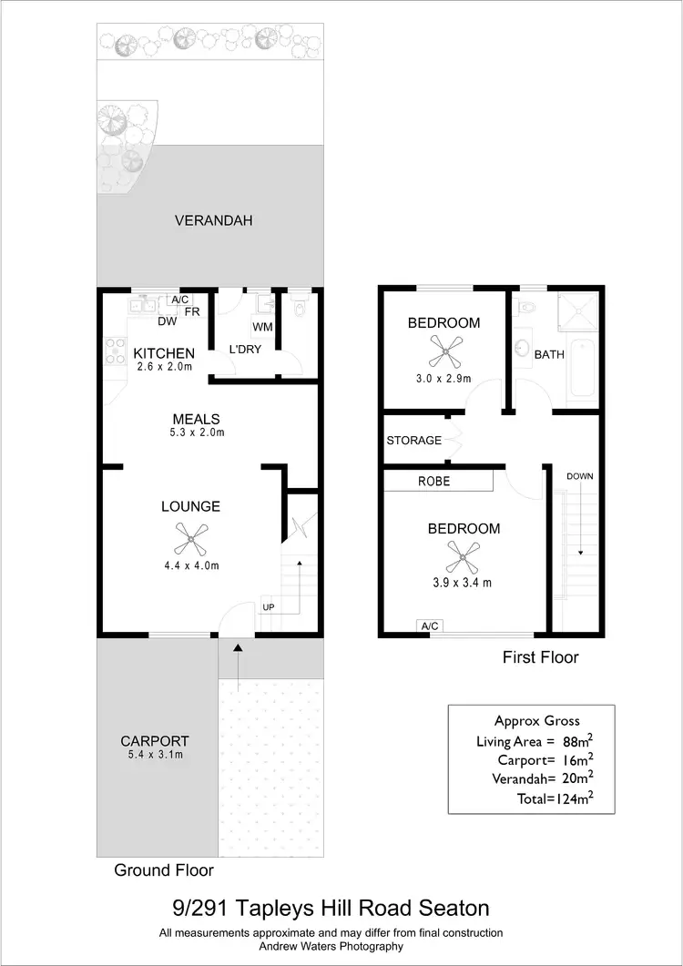 Floorplan of Homely townhouse listing, 9/291 Tapleys Hill Road, Seaton SA 5023