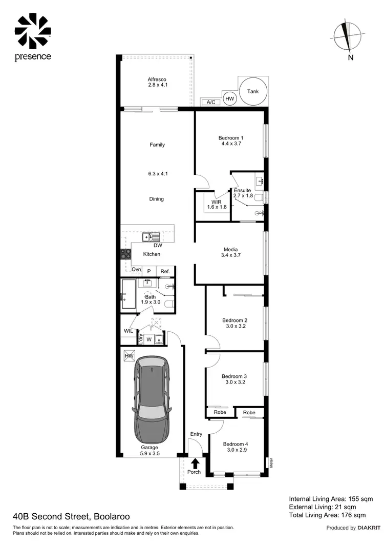 Floorplan of Homely semi-detached listing, 40B Second Street, Boolaroo NSW 2284