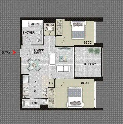 Floorplan of Homely apartment listing, 413/19 Grandstand Parade, Zetland NSW 2017