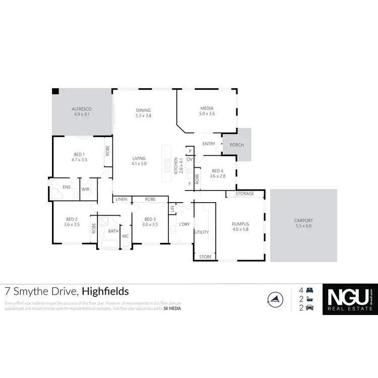 Floorplan of Homely house listing, 7 Smythe Drive, Highfields QLD 4352