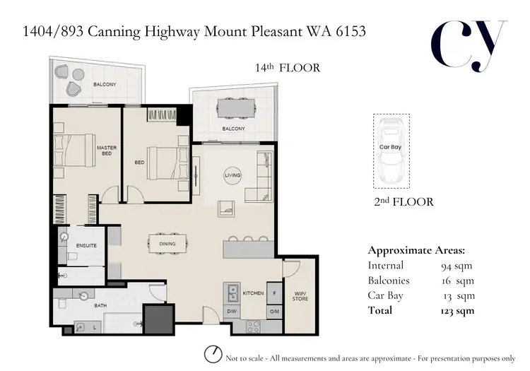 Floorplan of Homely apartment listing, 1404/893 Canning Highway, Mount Pleasant WA 6153
