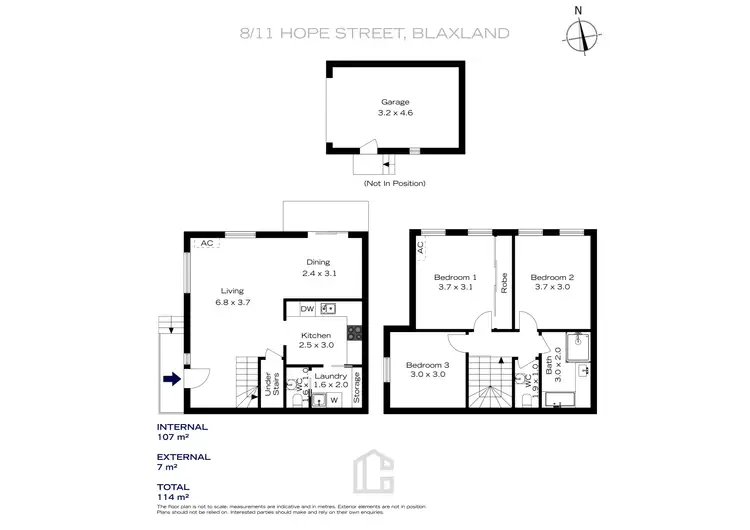 Floorplan of Homely townhouse listing, 8/11 Hope Street, Blaxland NSW 2774