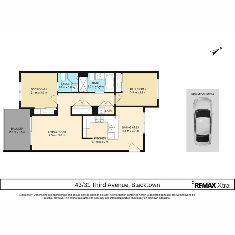 Floorplan of Homely apartment listing, 43/31-35 Third Avenue, Blacktown NSW 2148