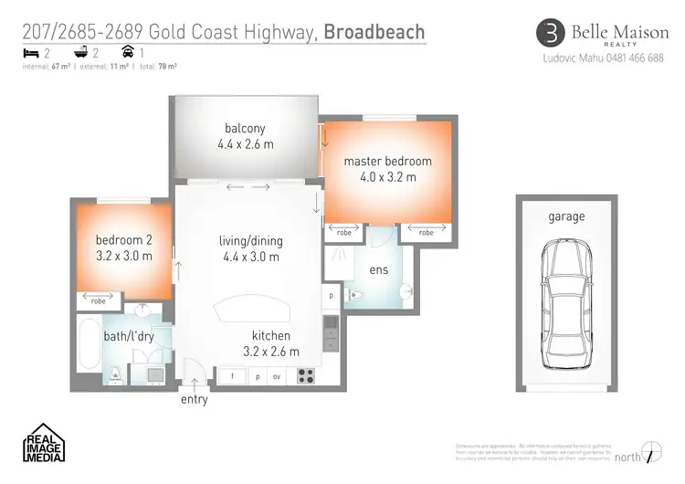 Floorplan of Homely apartment listing, 207/2685-2689 Gold Coast Highway, Broadbeach QLD 4218