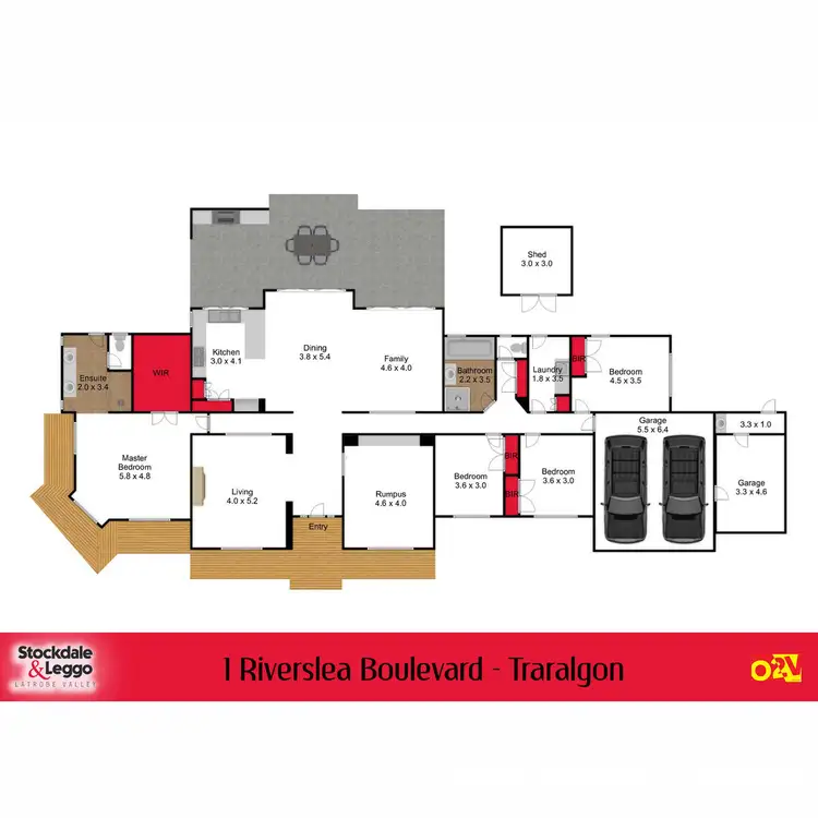 Floorplan of Homely house listing, 1 Riverslea Boulevard, Traralgon VIC 3844