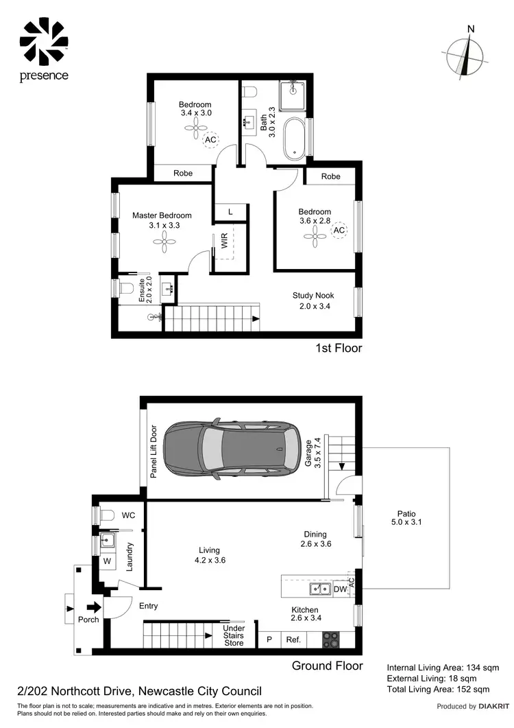 Floorplan of Homely townhouse listing, 2/202 Northcott Drive, Adamstown Heights NSW 2289