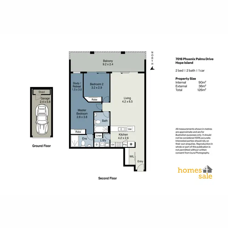 Floorplan of Homely apartment listing, 7016/2 Phoenix Palms Drive, Hope Island QLD 4212
