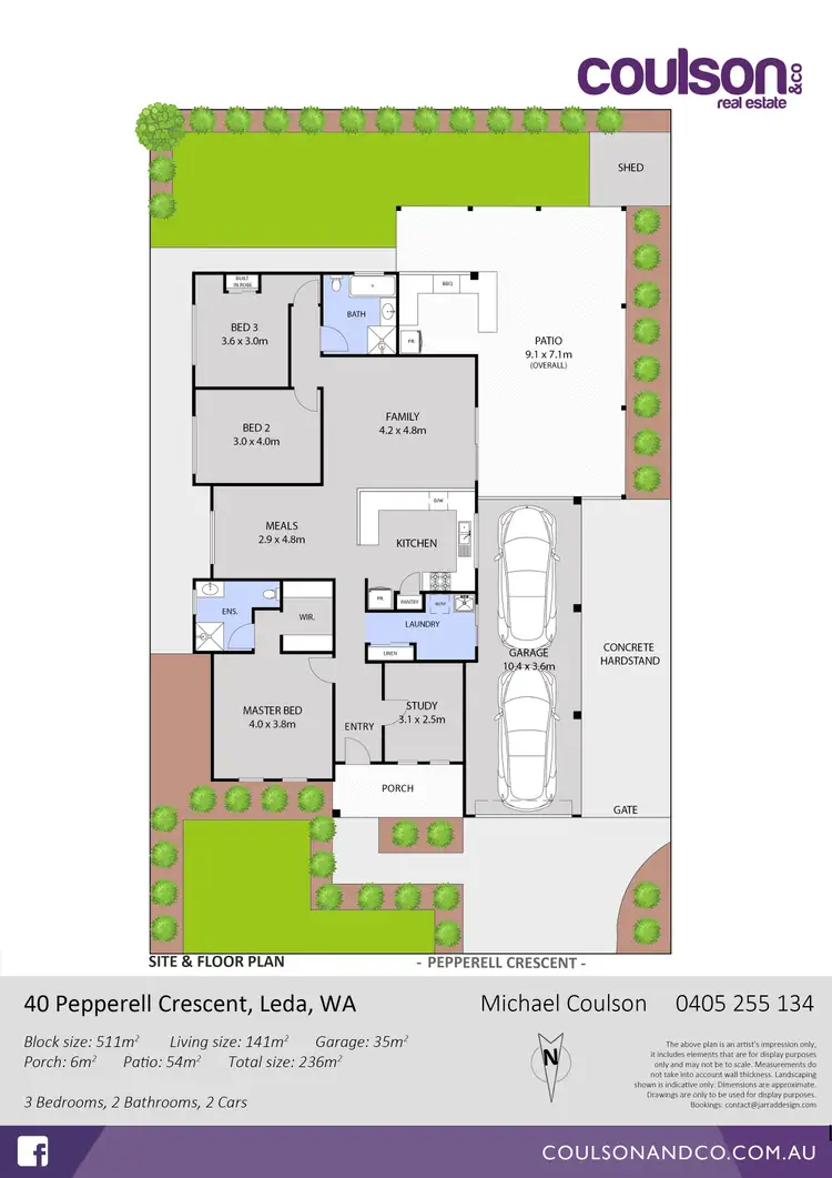 Floorplan of Homely house listing, 40 Pepperell Crescent, Leda WA 6170