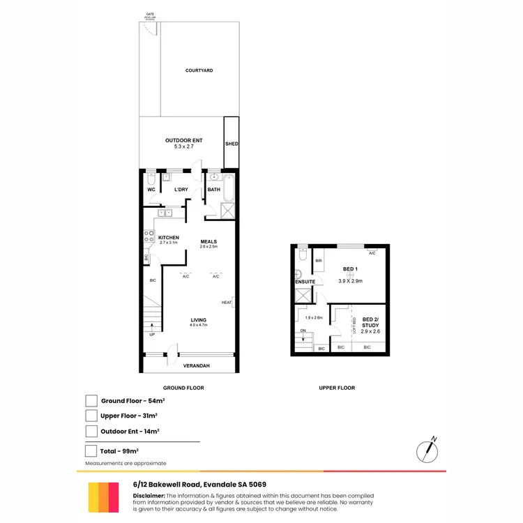 Floorplan of Homely townhouse listing, 6/12 Bakewell Road, Evandale SA 5069