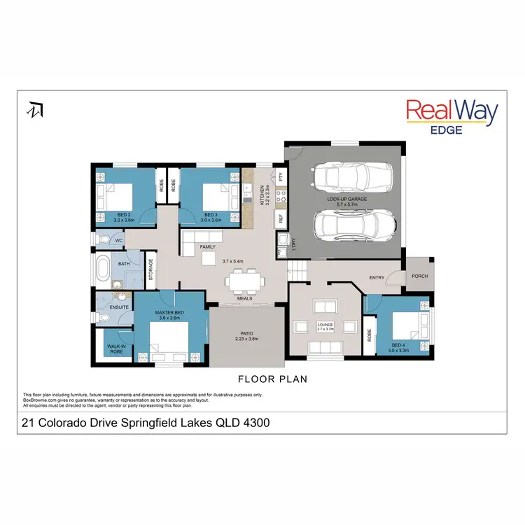 Floorplan of Homely house listing, 21 Colorado Drive, Springfield Lakes QLD 4300